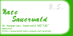 mate sauerwald business card